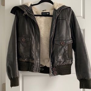 Dark brown leather jacket